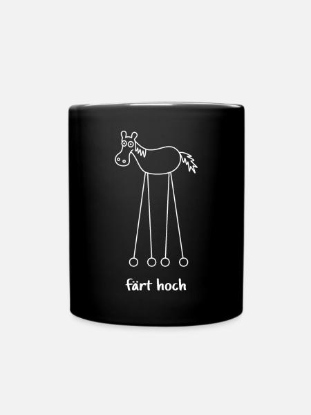 färt hoch, hochfahren, färt, Pferd auf Rädern - Tasse einfarbig - Schwarz