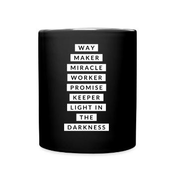 Waymaker Miracle Worker Promise Christlich Glaube - Tasse einfarbig - Schwarz - Vorne