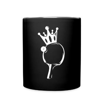 Tischtennis Sieger Krone König Illustration Symbol - Tasse einfarbig - Schwarz - Vorne