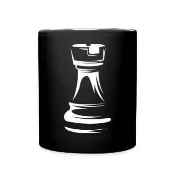 chess rook schach turm figur symbol Verein icon - Tasse einfarbig - Schwarz - Vorne