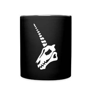 white unicorn skull - Full Colour Mug - black - Front