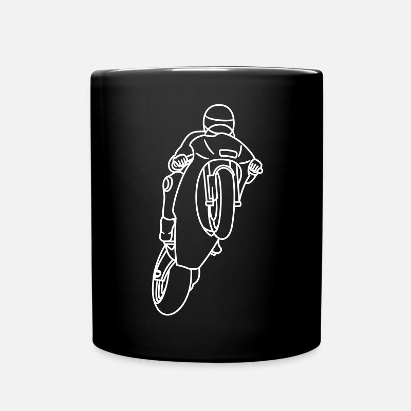 Wheelie extrem mit Rennmotorrad - hell - Tasse einfarbig - Schwarz