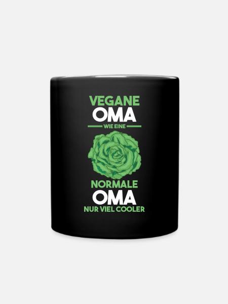 Oma Veganer Vegan - Tasse einfarbig - Schwarz