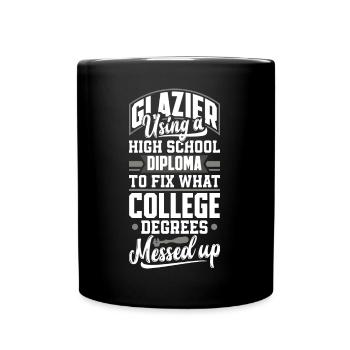 Glazier Window Fitter Pun - Tasse einfarbig - Schwarz - Vorne