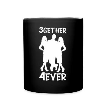 Polyamorie Throuple Geschenk 3gether 4ever Poly - Tasse einfarbig - Schwarz - Vorne