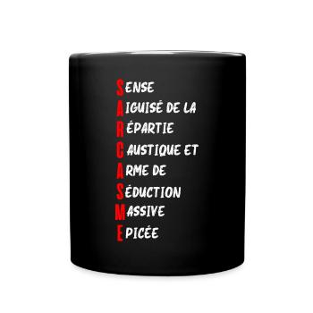 SARCASME définition /Humour noir - Mug uni - noir - Devant