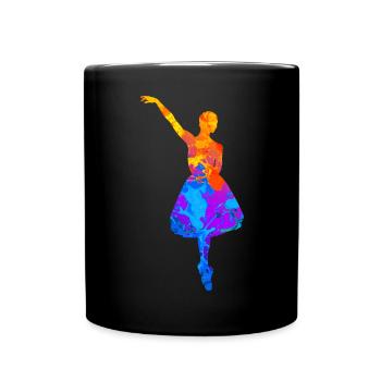 Tanzen Ballett Frauen Tänzer Tänzerin Silhouette - Tasse einfarbig - Schwarz - Vorne