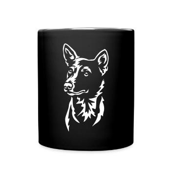 Basenji Kopf "BlackEdition" - Tasse einfarbig - Schwarz - Vorne