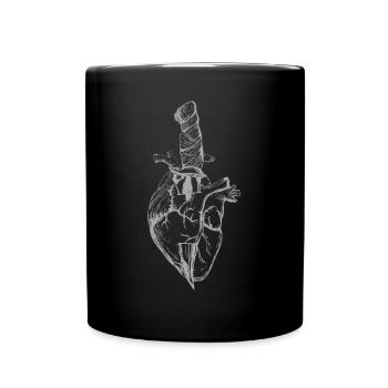 | de cœur et de poignard Rock, Métal, Tatouage, Concert - Mug uni - noir - Devant