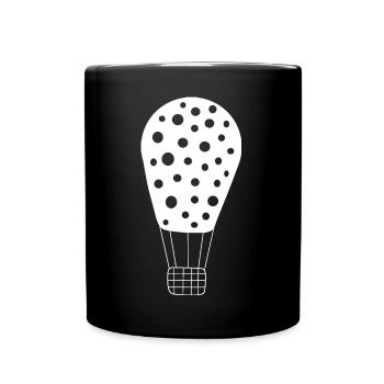 Hot air balloon white - Full Colour Mug - black - Front