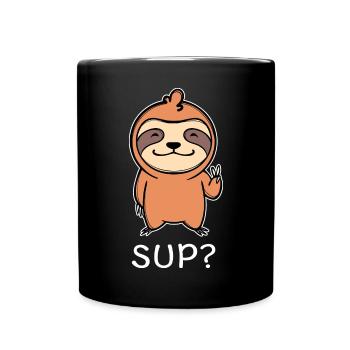 Cool Spruch Tier Dschungel Säugetier Faultier - Tasse einfarbig - Schwarz - Vorne