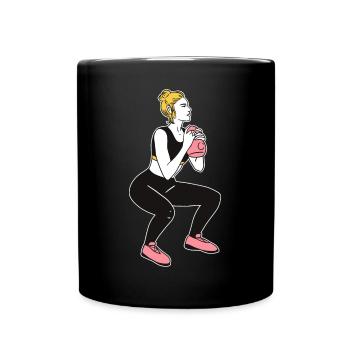 Bodybuilder Leg Day Girl Kettlebells Fitness - Mug uni - noir - Devant
