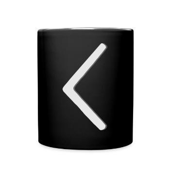 Futhark Runenalphabet Kaunaz - Tasse einfarbig - Schwarz - Vorne