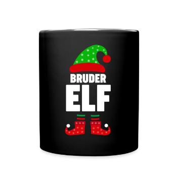 Weinachten Weihnachtself Bruder Elf Elfen - Tasse einfarbig - Schwarz - Vorne