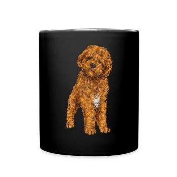 Cavapoo Capoodle Cavoodle Dog Gift - Full Colour Mug - black - Front