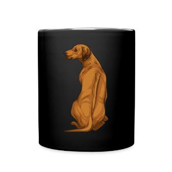 Rhodesian Ridgeback Hund Geschenk - Tasse einfarbig - Schwarz - Vorne
