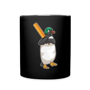 Penguin Cricket Cricket Bat - Full Colour Mug - black - Front