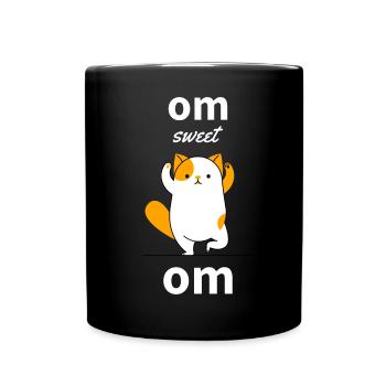 T-shirt de yoga pour femmes | Drôle de chat Méditation Lady - Mug uni - noir - Devant