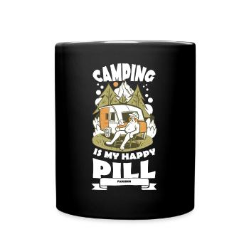 Camping - Tasse einfarbig - Schwarz - Vorne