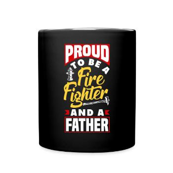 Fier d’être un Friefighter et un papa pour papa - Mug uni - noir - Devant
