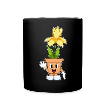 Lustige Narzisse - Tasse einfarbig - Schwarz - Vorne