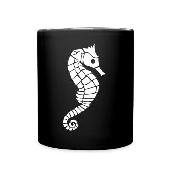 Hippocampe blanc - Mug uni - noir - Devant