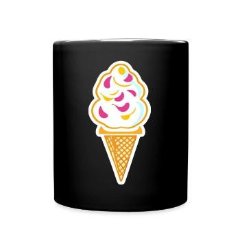 Crème glacée, crème glacée - Mug uni - noir - Devant