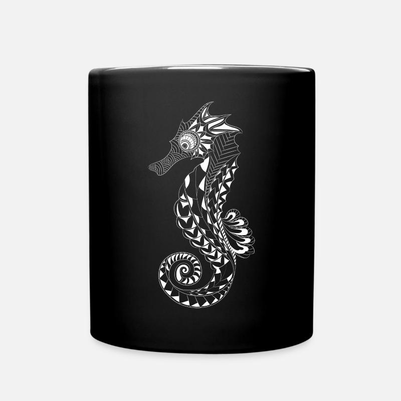 Tatouage Polynésien Hippocampe Maori - Mug uni - noir
