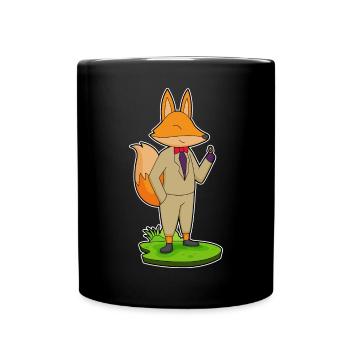 Fuchs Bräutigam Ehering Hochzeit - Tasse einfarbig - Schwarz - Vorne