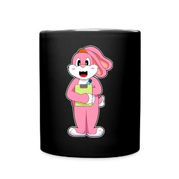 Bunny Secretary Clipboard Office - Full Colour Mug - black - Front