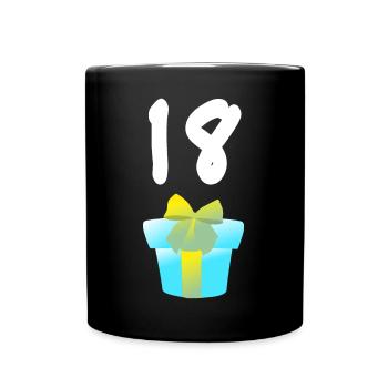 tolle tees, 18 Geschenkschachtel rund - Tasse einfarbig - Schwarz - Vorne
