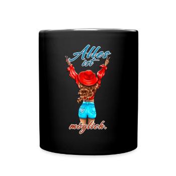 Anything is possible blonde - Full Colour Mug - black - Front