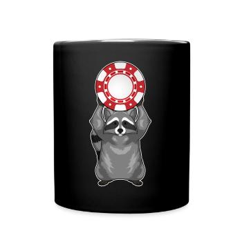 Raccoon Poker Jetons de poker - Mug uni - noir - Devant