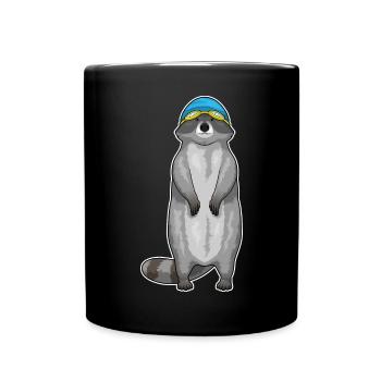 Été pour la baignée de natation des ratons laveurs - Mug uni - noir - Devant
