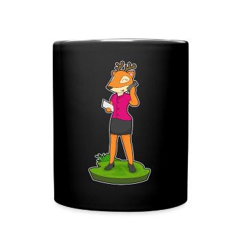 Deer Secretary Cell Phone - Full Colour Mug - black - Front