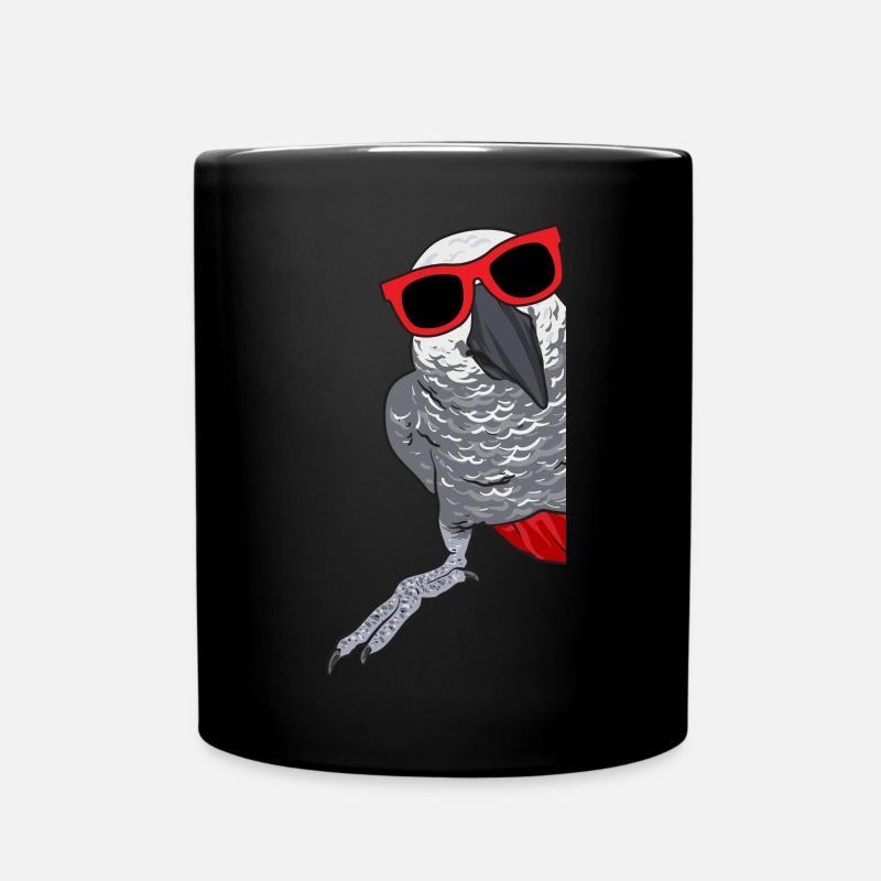 Graupapagei African Grey Parrot Papagei - Tasse einfarbig - Schwarz