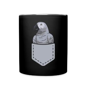 Graupapagei African Grey Parrot Papagei - Full Colour Mug - black - Front