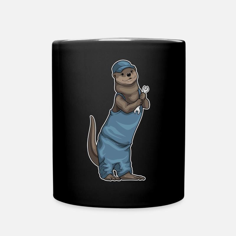 Otter Handwerker Schraubenschlüssel - Tasse einfarbig - Schwarz