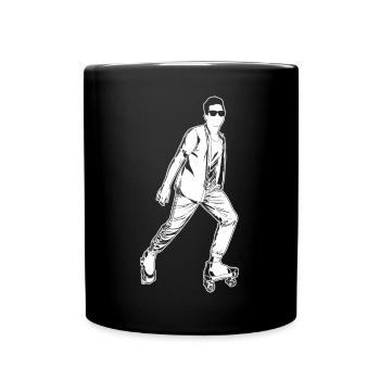Rollschuhläufer - Tasse einfarbig - Schwarz - Vorne