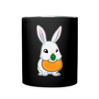 Bunny Baby Bib Pacifier - Full Colour Mug - black - Front
