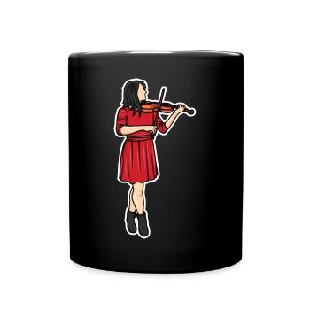 Violinist Drawing - Full Colour Mug - black - Front
