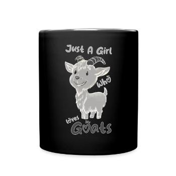 Just A Girl Who Loves Goats - Full Colour Mug - black - Front