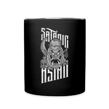 Satanic Asian Pentagram Proud Asian Occult - Tasse einfarbig - Schwarz - Vorne