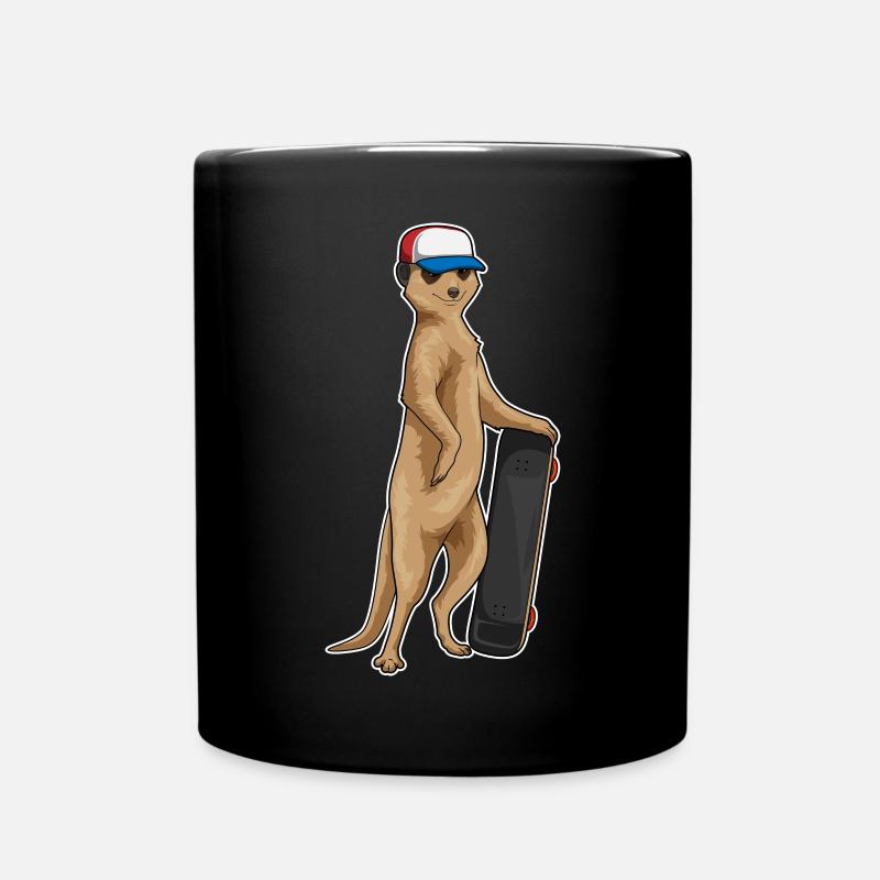 Erdmännchen Skater Skateboard Sport - Tasse einfarbig - Schwarz