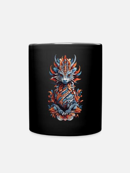 Spirituelle Drachen Mystik Indianer & Schamanismus - Tasse einfarbig - Schwarz