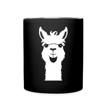 Drôle de lama Silhouette Cheeky Fun Lamas - Mug uni - noir - Devant