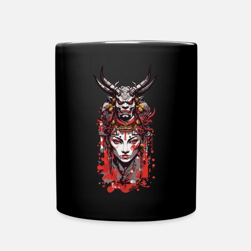 Oni Demon Gothic Yokai Design Asiatische Kunst - Tasse einfarbig - Schwarz