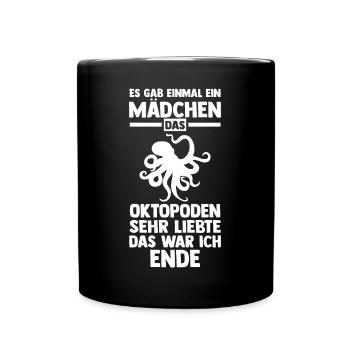 Tintenfisch Oktopus - Tasse einfarbig - Schwarz - Vorne