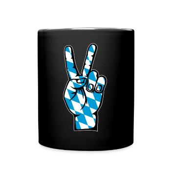 Bavaria Flag Peace Victory Symbol - Full Colour Mug - black - Front