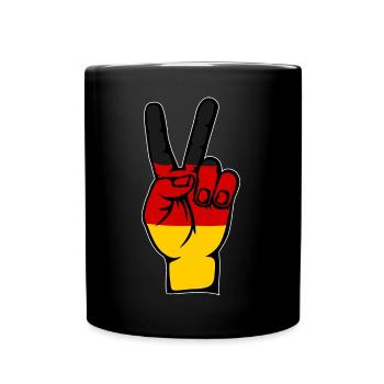 Drapeau allemand, Paix, Symbole de victoire - Mug uni - noir - Devant